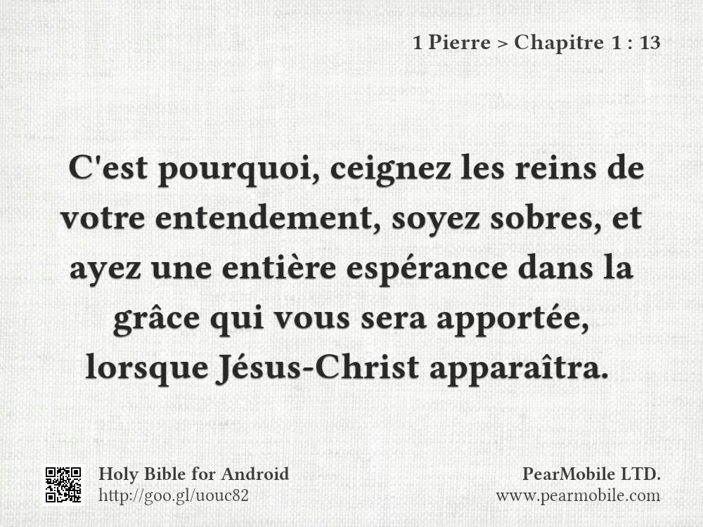 1 Pierre, Chapitre 1:13